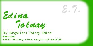 edina tolnay business card